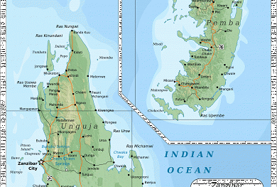 Zanzibar Island map